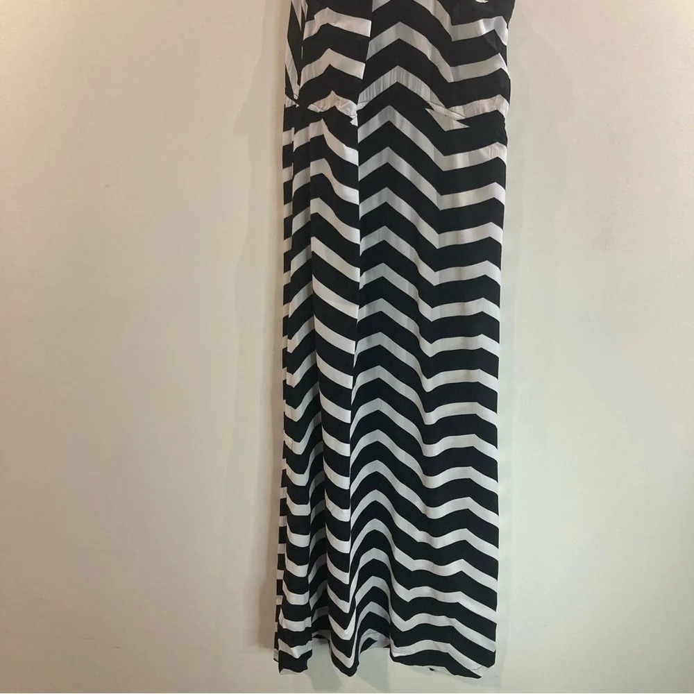 SEAFOLLY AUSTRALIA Sz M Chevron Black White Tank Style Drawstring Beach Dress - Picture 7 of 10